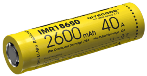 ΜΠΑΤΑΡΙΑ NITECORE 18650 / 2600mah / IMR 40A FlatTop (Ζεύγος)