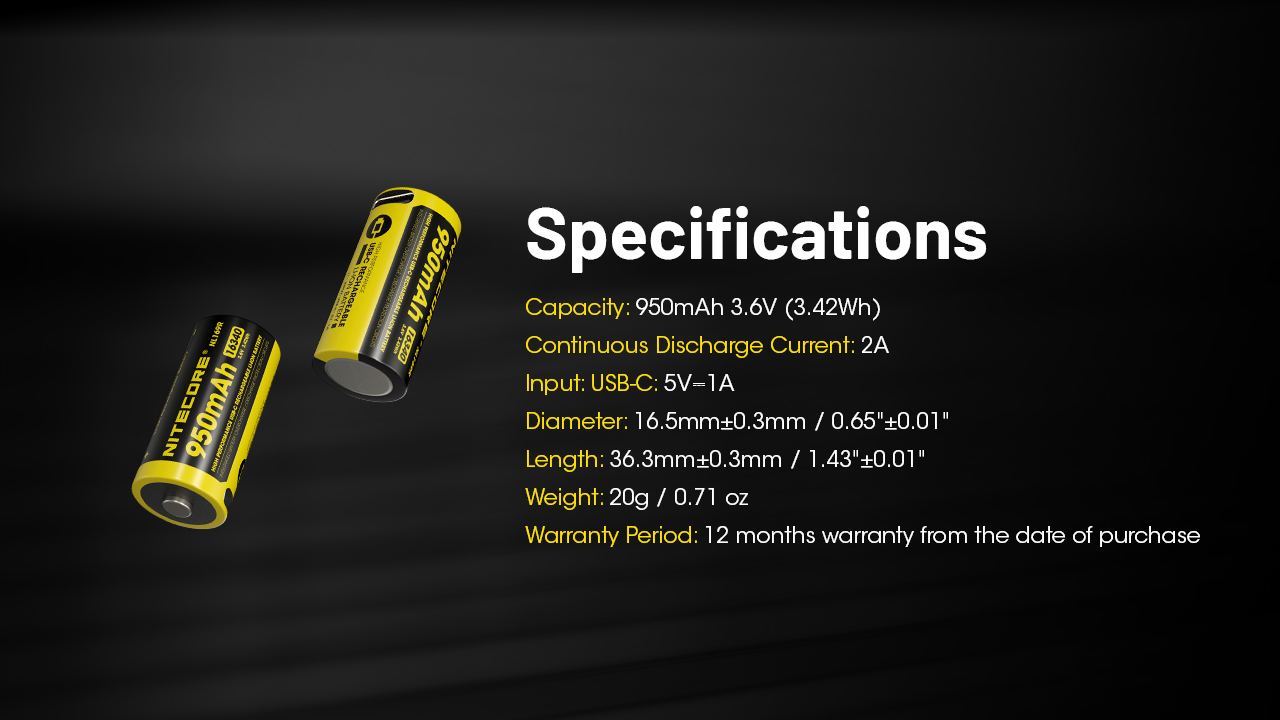 ΜΠΑΤΑΡΙΑ NITECORE 16340 / 950mAh / USB-C / NL169R (τιμή τεμαχίου) – πρόσθετη εικόνα 12