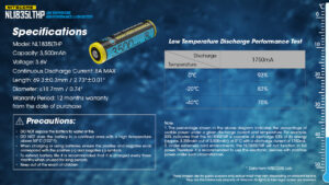 ΜΠΑΤΑΡΙΑ NITECORE 18650 / 3500mAh (LTHP), 8A (τιμή τεμαχίου) – πρόσθετη εικόνα 1