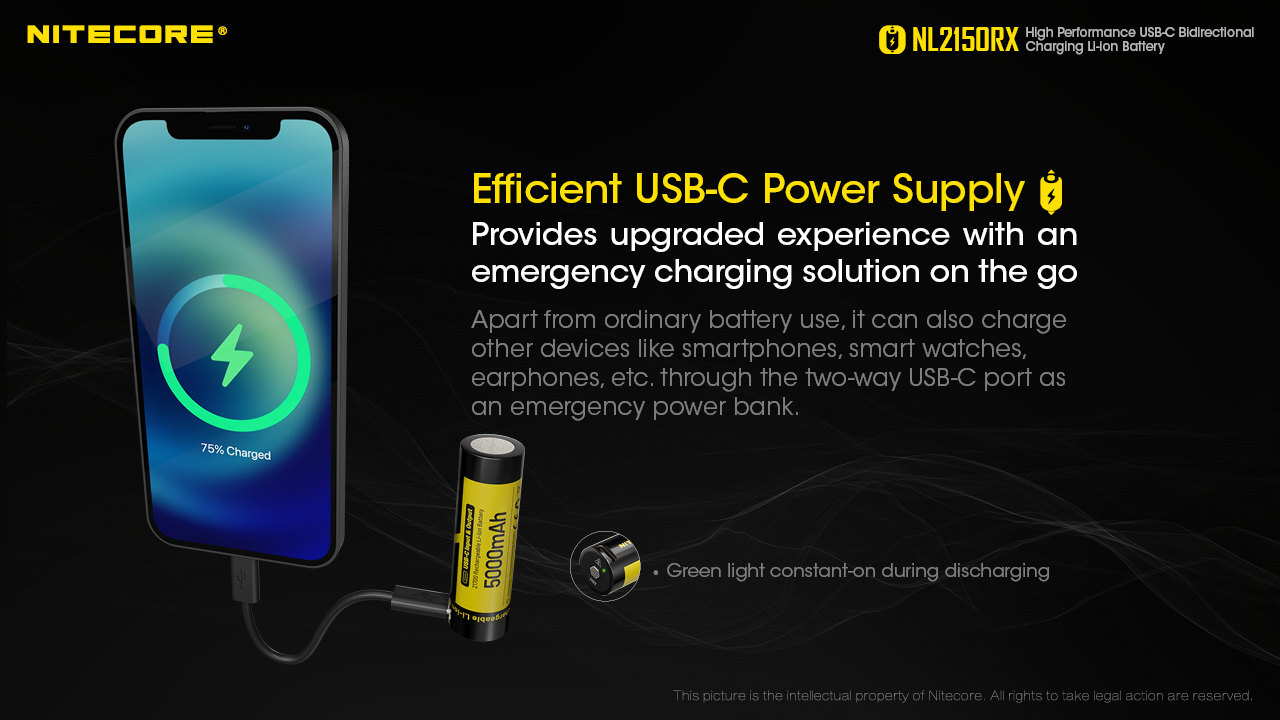 ΜΠΑΤΑΡΙΑ NITECORE 21700 / 5000mAh/ RX, USB-C – πρόσθετη εικόνα 3