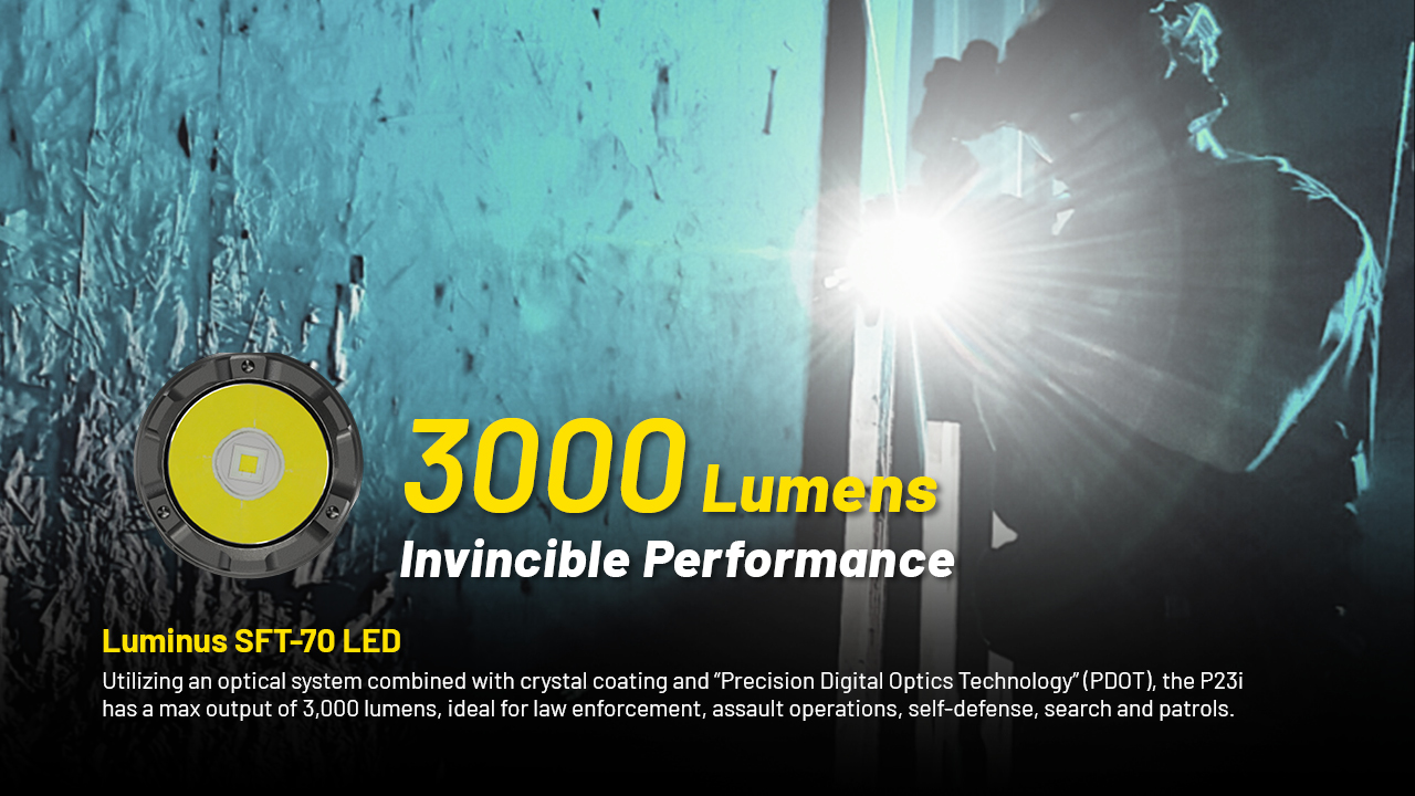 ΦΑΚΟΣ LED NITECORE PRECISE P23i, Tactical, Strobe Ready, 3000lm – πρόσθετη εικόνα 3