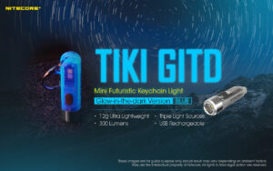ΦΑΚΟΣ LED NITECORE TIKI GITD Blue, Glow-In-The-Dark, USB-C, 300 – πρόσθετη εικόνα 1