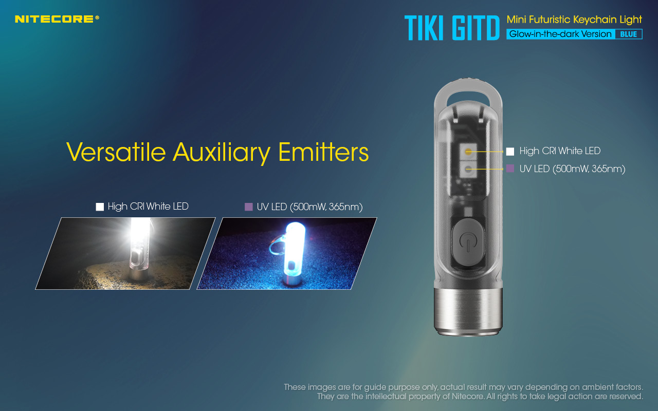 ΦΑΚΟΣ LED NITECORE TIKI GITD Blue, Glow-In-The-Dark, USB-C, 300 – πρόσθετη εικόνα 6