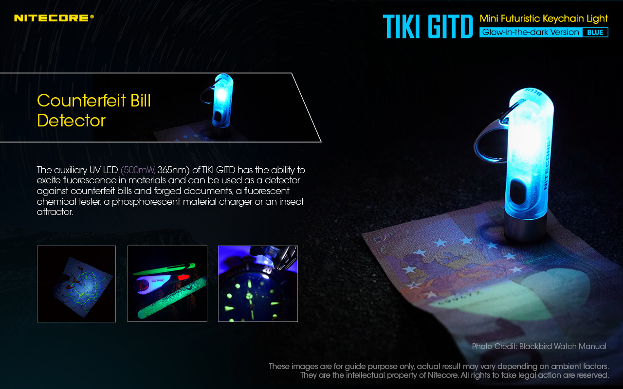 ΦΑΚΟΣ LED NITECORE TIKI GITD Blue, Glow-In-The-Dark, USB-C, 300 – πρόσθετη εικόνα 9