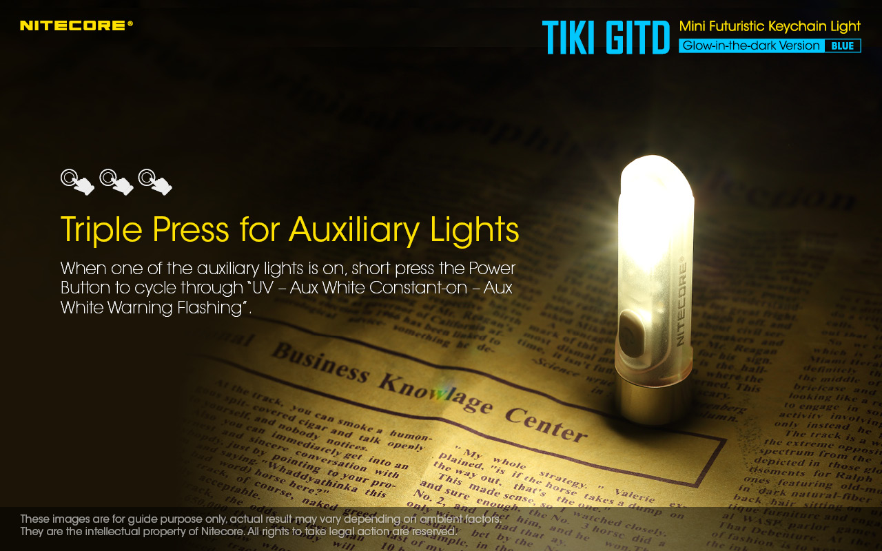ΦΑΚΟΣ LED NITECORE TIKI GITD Blue, Glow-In-The-Dark, USB-C, 300 – πρόσθετη εικόνα 13