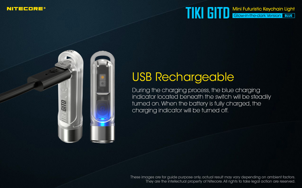 ΦΑΚΟΣ LED NITECORE TIKI GITD Blue, Glow-In-The-Dark, USB-C, 300 – πρόσθετη εικόνα 16