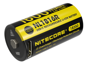 ΜΠΑΤΑΡΙΑ NITECORE 18350 / 1600mAh / USB-C / NL1816R