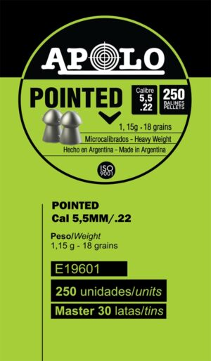 Pellets APOLO POINTED 5,5mm / 250 – πρόσθετη εικόνα 1