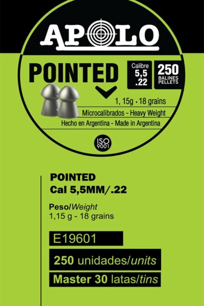 Pellets APOLO POINTED 5,5mm / 250 – πρόσθετη εικόνα 1