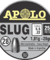Pellets APOLO SLUG 5,5mm / 28 / 250