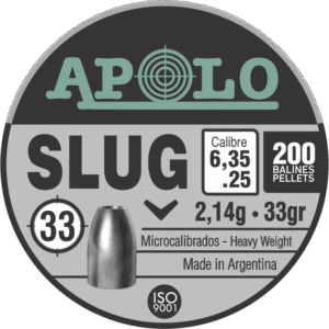 Pellets APOLO SLUG 6,35mm / 33 / 200