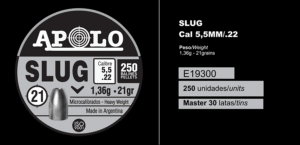Pellets APOLO SLUG 5,5mm / 21 / 250 – πρόσθετη εικόνα 1