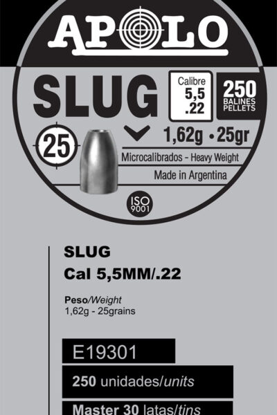 Pellets APOLO SLUG 5,5mm / 25 / 250 – πρόσθετη εικόνα 1