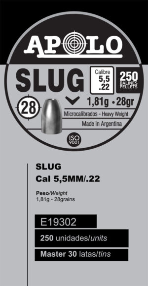 Pellets APOLO SLUG 5,5mm / 28 / 250 – πρόσθετη εικόνα 1