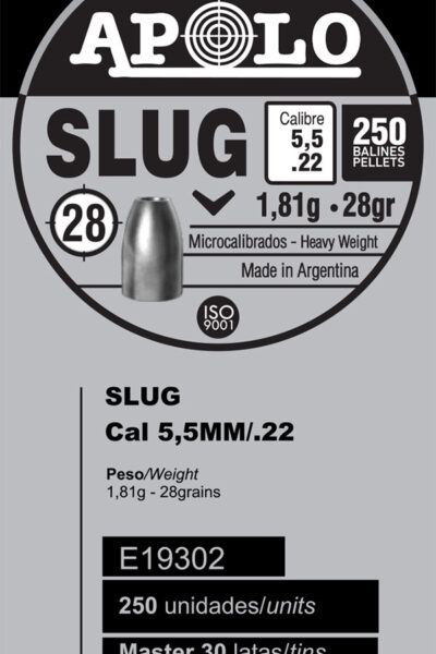 Pellets APOLO SLUG 5,5mm / 28 / 250 – πρόσθετη εικόνα 1