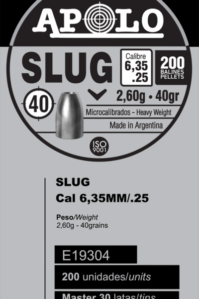 Pellets APOLO SLUG 6,35mm / 40 / 200 – πρόσθετη εικόνα 1