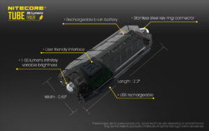 ΦΑΚΟΣ LED NITECORE TUBE s/n, Transparent, V2.0, 55lumens – πρόσθετη εικόνα 1