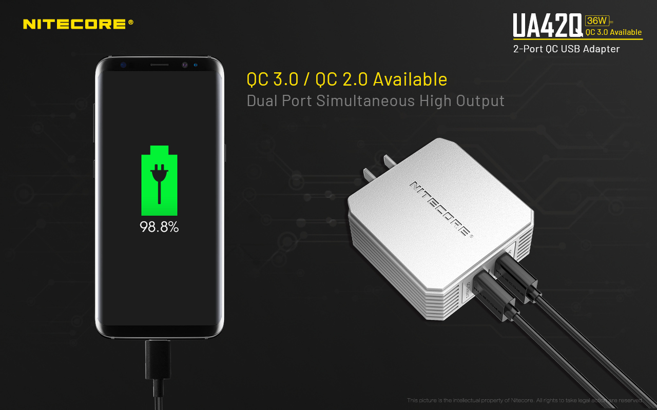 ΤΡΟΦΟΔΟΤΙΚΟ USB, NITECORE UA42Q Quick charge 3.0 – πρόσθετη εικόνα 2