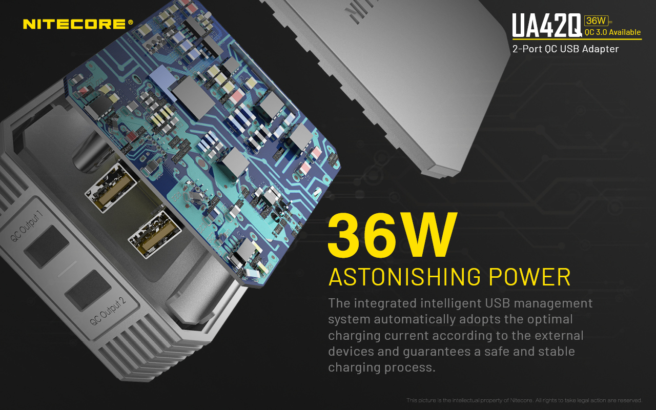 ΤΡΟΦΟΔΟΤΙΚΟ USB, NITECORE UA42Q Quick charge 3.0 – πρόσθετη εικόνα 4
