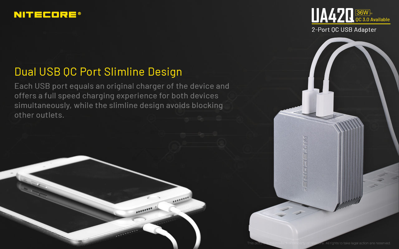 ΤΡΟΦΟΔΟΤΙΚΟ USB, NITECORE UA42Q Quick charge 3.0 – πρόσθετη εικόνα 5
