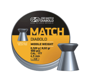 Pellets JSB MATCH DIABOLO YELLOW Middle Weight, 4.49mm / 500
