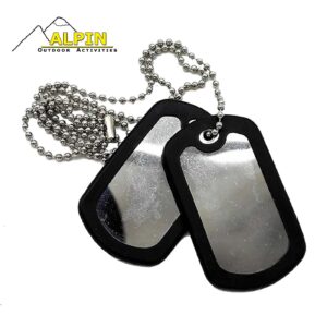 Army Tag Ανοξειδωτη αλυσιδα λαιμου (SS) + Ταμπελακι + Λαστιχο