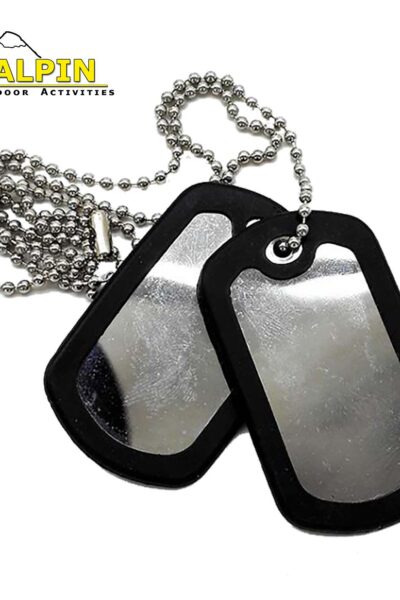 Army Tag Ανοξειδωτη αλυσιδα λαιμου (SS) + Ταμπελακι + Λαστιχο