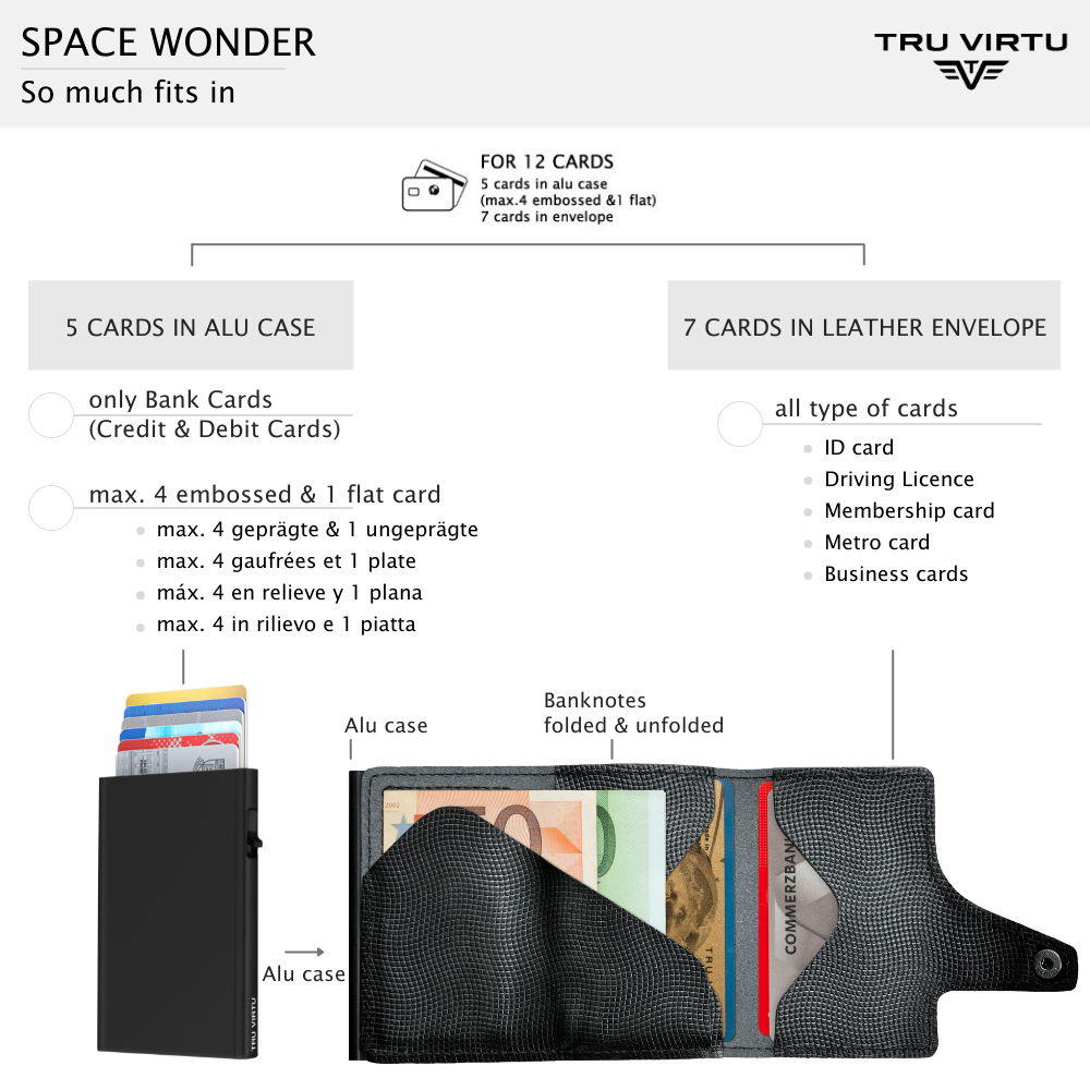 ΠΟΡΤΟΦΟΛΙ TRU VIRTU CLICK & SLIDE LIZZARD BLACK – πρόσθετη εικόνα 4