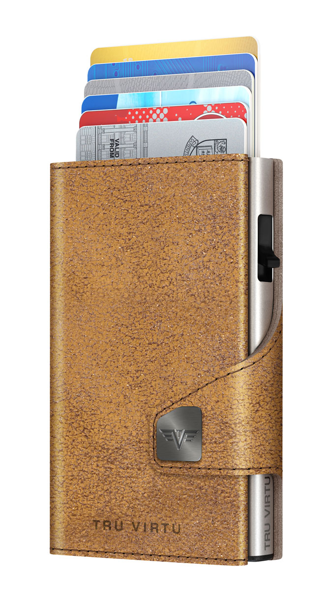 ΠΟΡΤΟΦΟΛΙ TRU VIRTU CLICK & SLIDE GLITTER GOLDBROWN