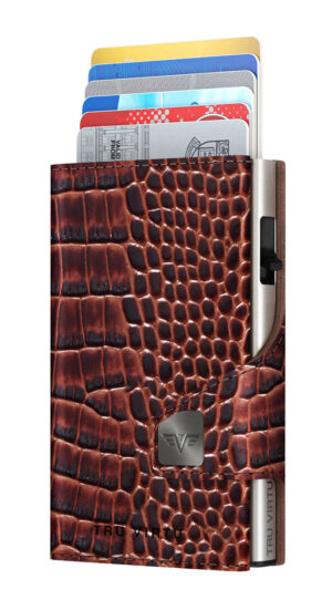 ΠΟΡΤΟΦΟΛΙ TRU VIRTU CLICK & SLIDE CROCO BROWN