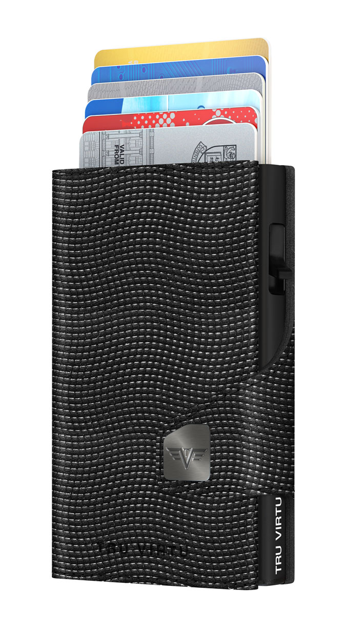 ΠΟΡΤΟΦΟΛΙ TRU VIRTU CLICK & SLIDE LIZZARD BLACK