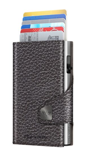 ΠΟΡΤΟΦΟΛΙ TRU VIRTU CLICK & SLIDE PEBBLE BROWN/ SILVER