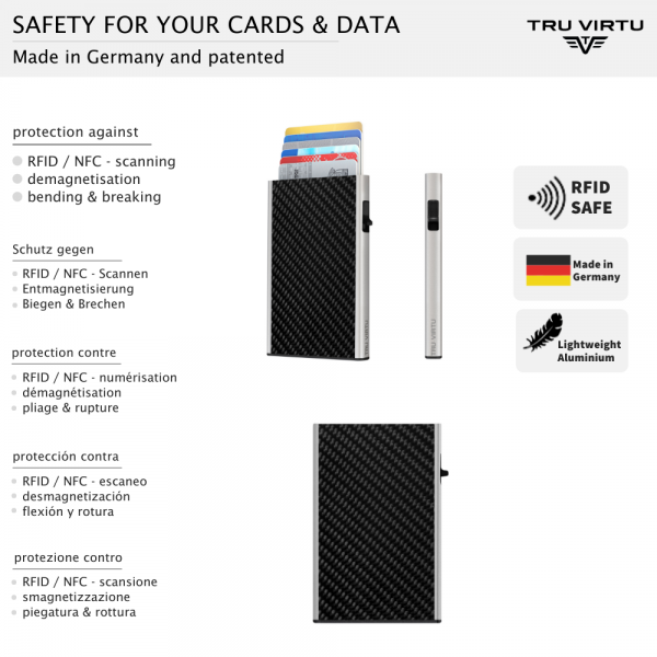 ΘΗΚΗ ΚΑΡΤΩΝ TRU VIRTU CLICK &SLIDE CARBON FIBRE SILVER – πρόσθετη εικόνα 3
