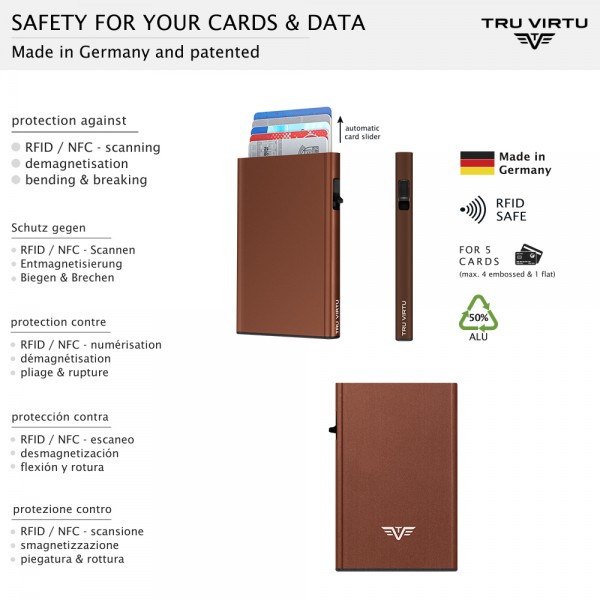 ΘΗΚΗ ΚΑΡΤΩΝ TRU VIRTU CLICK &SLIDE BROWN – πρόσθετη εικόνα 3