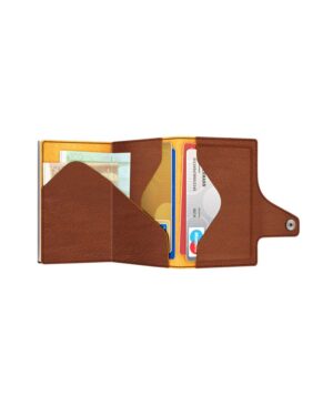 ΠΟΡΤΟΦΟΛΙ TRU VIRTU CLICK & SLIDE NATURAL BROWN - YELLOW/SILVER – πρόσθετη εικόνα 1