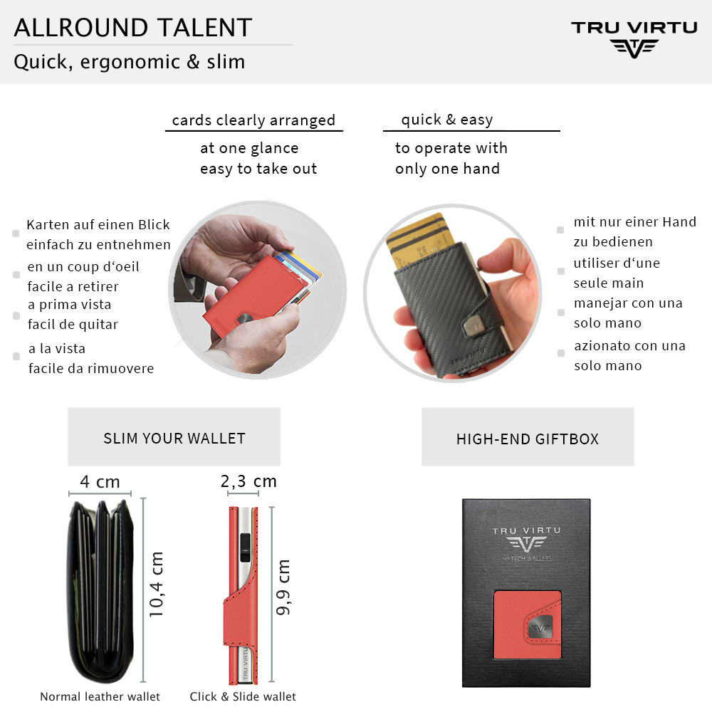 ΠΟΡΤΟΦΟΛΙ TRU VIRTU CLICK & SLIDE VEGAN BIO APPLE CORAL/ SILVER – πρόσθετη εικόνα 3