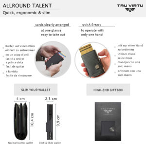 ΠΟΡΤΟΦΟΛΙ TRU VIRTU CLICK & SLIDE VEGAN BIO APPLE BLACK/ BLACK – πρόσθετη εικόνα 1