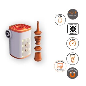 Air 5 Pro Συμπαγης Τρομπα Αερα+Powebank 5kpa 3600mAh