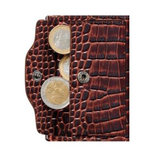 ΠΟΡΤΟΦΟΛΙ TRU VIRTU CLICK & SLIDE COIN POCKET CROCO BROWN – πρόσθετη εικόνα 1