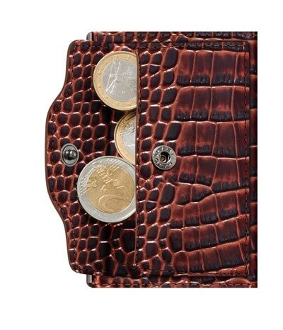 ΠΟΡΤΟΦΟΛΙ TRU VIRTU CLICK & SLIDE COIN POCKET CROCO BROWN – πρόσθετη εικόνα 1