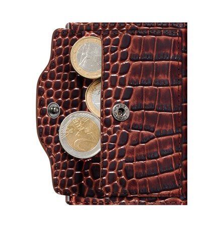 ΠΟΡΤΟΦΟΛΙ TRU VIRTU CLICK & SLIDE COIN POCKET CROCO BROWN – πρόσθετη εικόνα 1