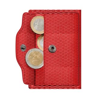 ΠΟΡΤΟΦΟΛΙ TRU VIRTU CLICK & SLIDE COIN POCKET RHOMBUS CORAL/RED – πρόσθετη εικόνα 1
