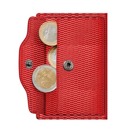ΠΟΡΤΟΦΟΛΙ TRU VIRTU CLICK & SLIDE COIN POCKET RHOMBUS CORAL/RED – πρόσθετη εικόνα 1