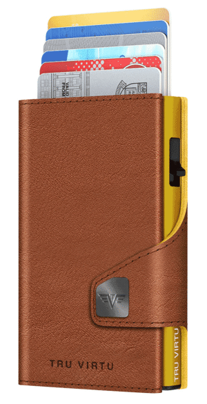 ΠΟΡΤΟΦΟΛΙ TRU VIRTU CLICK & SLIDE CARAMBA BROWN-YELLOW/GOLD