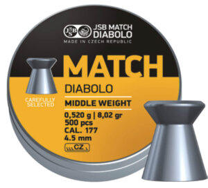 Pellets JSB MATCH DIABOLO YELLOW Middle Weight, 4.49mm / 500 – πρόσθετη εικόνα 1