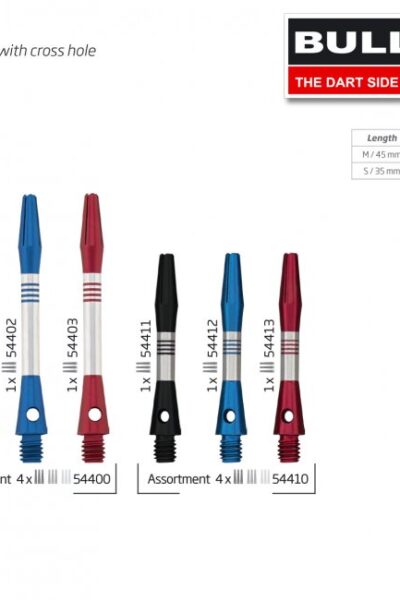 ΚΟΡΜΟΙ DART, BULL's Cetra Aluminium Shaft, Medium, Black – πρόσθετη εικόνα 1