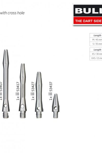 ΚΟΡΜΟΙ DART, BULL's Simplex Aluminium Shaft, Medium, Silver – πρόσθετη εικόνα 1