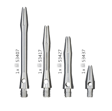 ΚΟΡΜΟΙ DART, BULL's Simplex Aluminium Shaft, X-Short, Silver