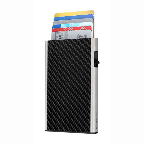 ΘΗΚΗ ΚΑΡΤΩΝ TRU VIRTU CLICK &SLIDE CARBON FIBRE SILVER