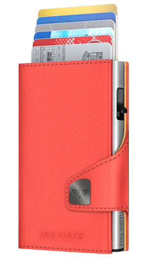 ΠΟΡΤΟΦΟΛΙ TRU VIRTU CLICK & SLIDE VEGAN BIO APPLE CORAL/ SILVER